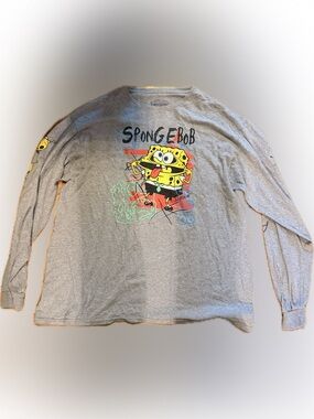Nickelodeon SpongeBob Gray Long-Sleeve Tee with Yellow Graphic